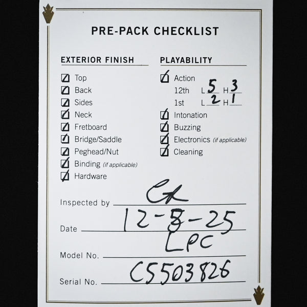 Gibson Custom Les Paul Custom w/ Gold Hardware & Ebony Fingerboard- Ebony 2025 (CS503826)