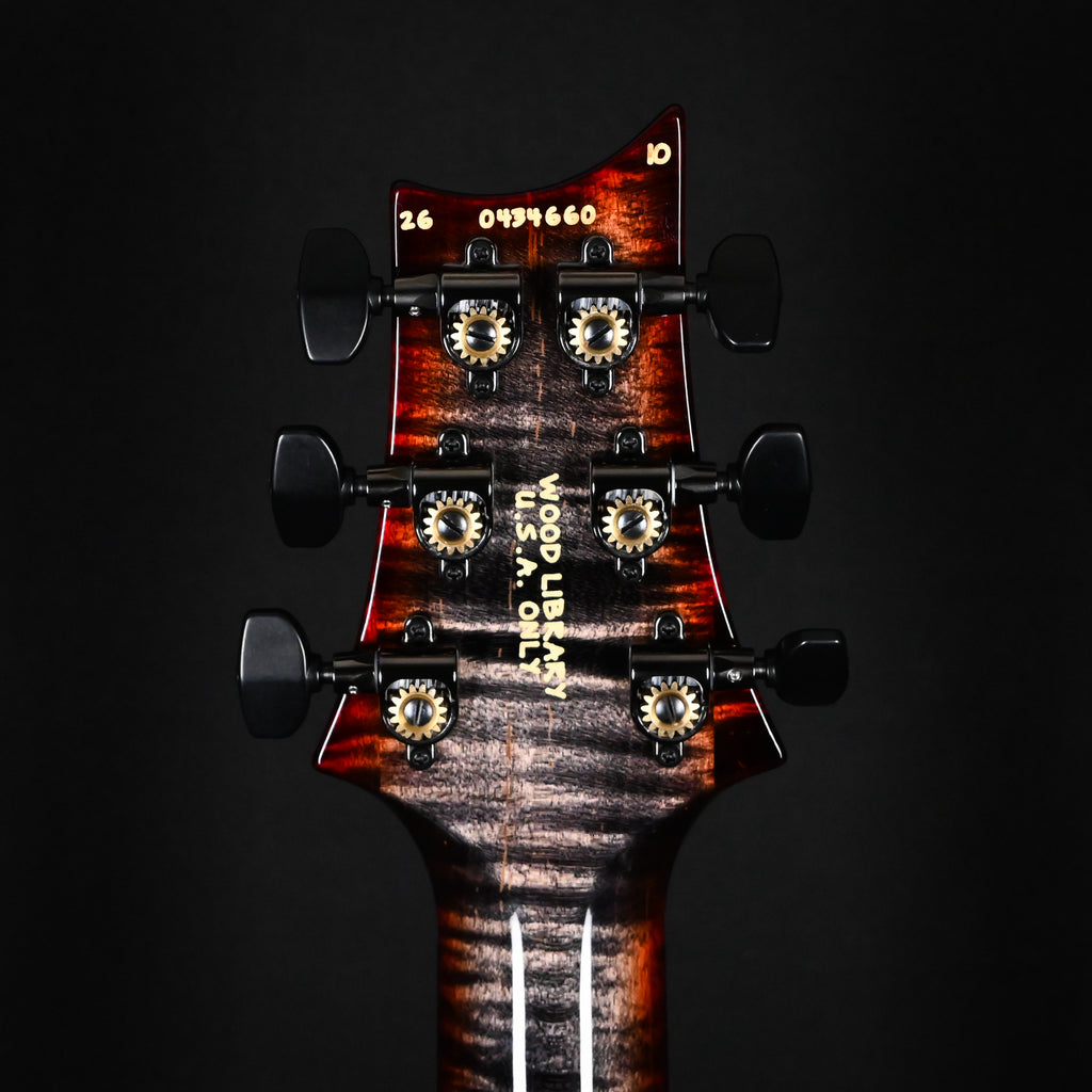 PRS Custom 24 Wood Library w/ 1-Piece Quilt 10-Top, Brazilian Rosewood, & DMO Pickups- Charcoal Cherry Burst 2026 (0434660)
