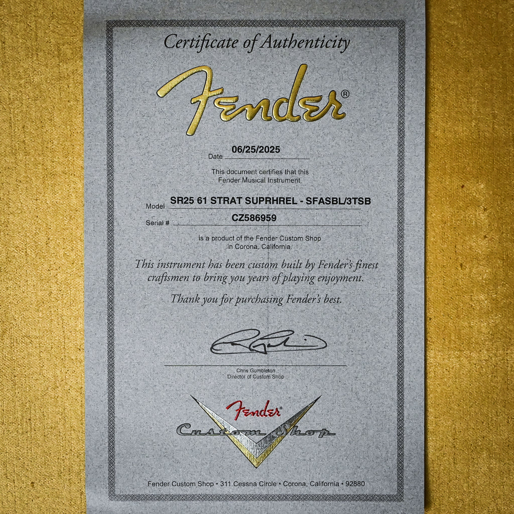 Fender Custom Shop '61 Stratocaster Super Heavy Relic- Super Faded Aged Sonic Blue / 3 Color Sunburst 2025 (CZ586959)