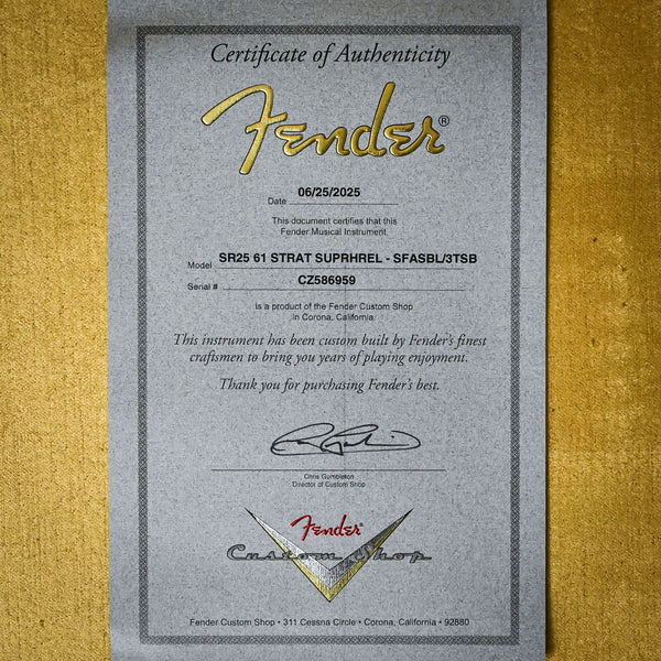 Fender Custom Shop '61 Stratocaster Super Heavy Relic- Super Faded Aged Sonic Blue / 3 Color Sunburst 2025 (CZ586959)