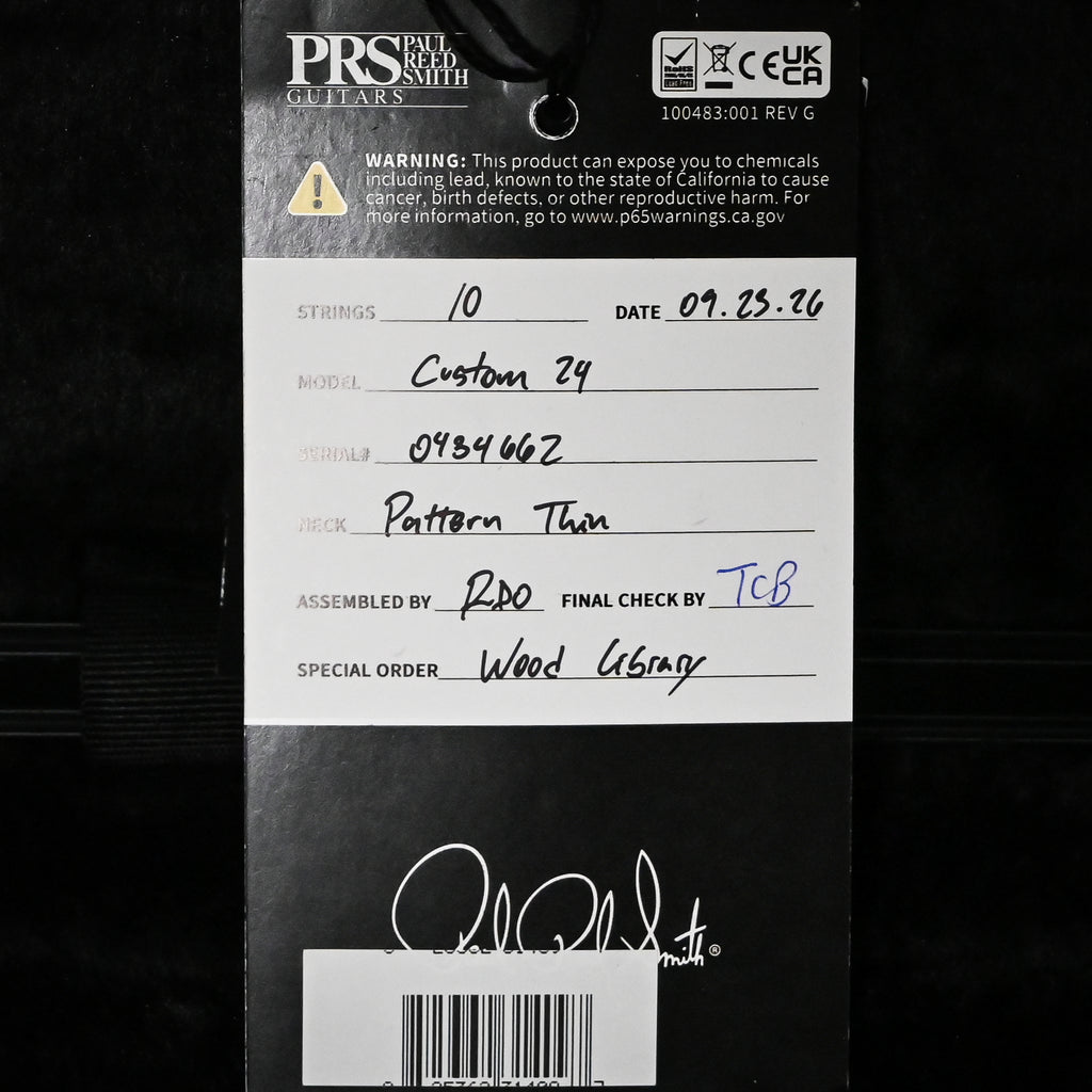 PRS Custom 24 Wood Library w/ Brazilian Rosewood, & DMO Pickups- Faded Blue Jean (Natural Back) 2026 (0434662)
