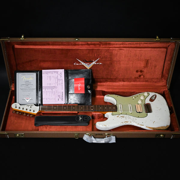 Fender Custom Shop '62 Stratocaster HSS w/ Painted Headcap, Heavy Relic- Olympic White 2026 (R148881)
