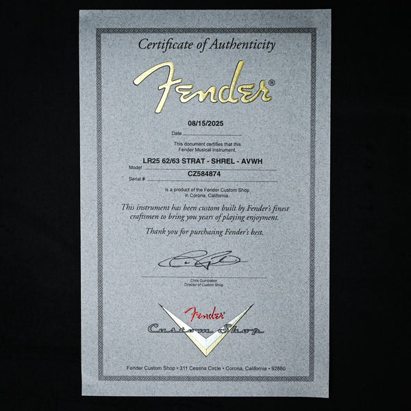 Fender Custom Shop Limited Edition 62/63 Stratocaster Super Heavy Relic- Aged Vintage White 2025 (CZ584874)