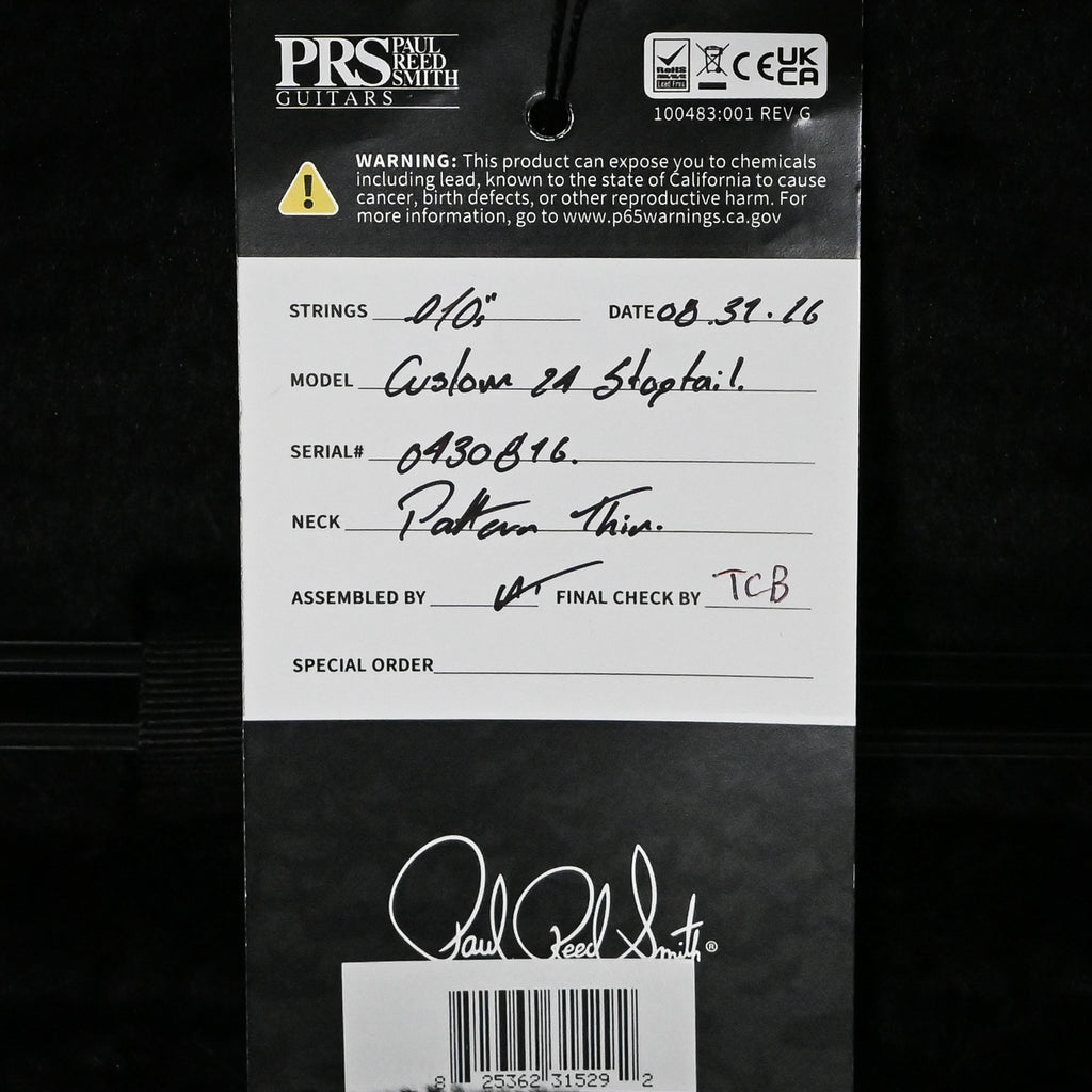 PRS Limited Edition Custom 24 Stoptail w/ 10 Top- Purple Mist (Stained Neck) 2026 (0430816)