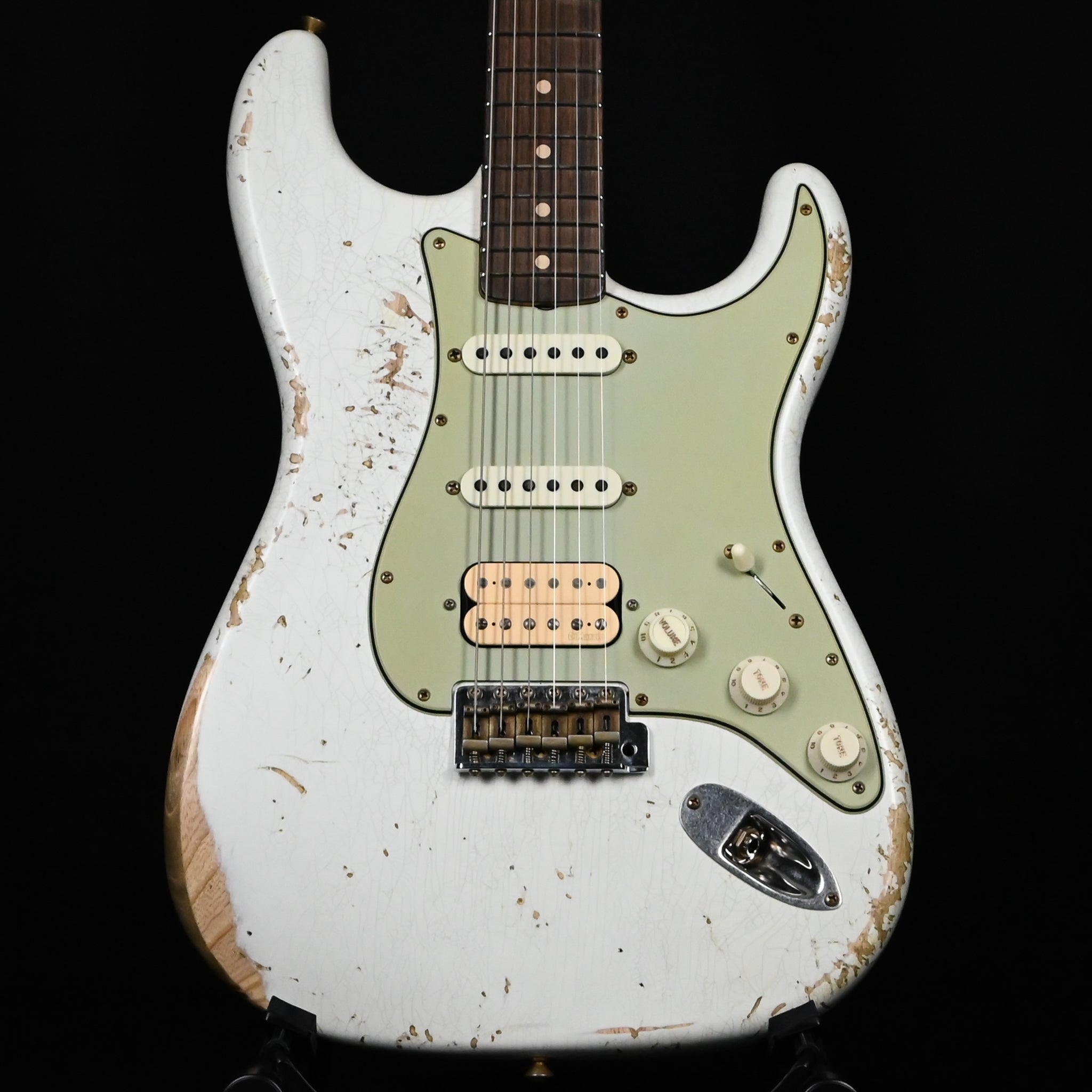 Fender Custom Shop '62 Stratocaster HSS w/ Painted Headcap, Heavy Relic- Olympic White 2026 (R148881)