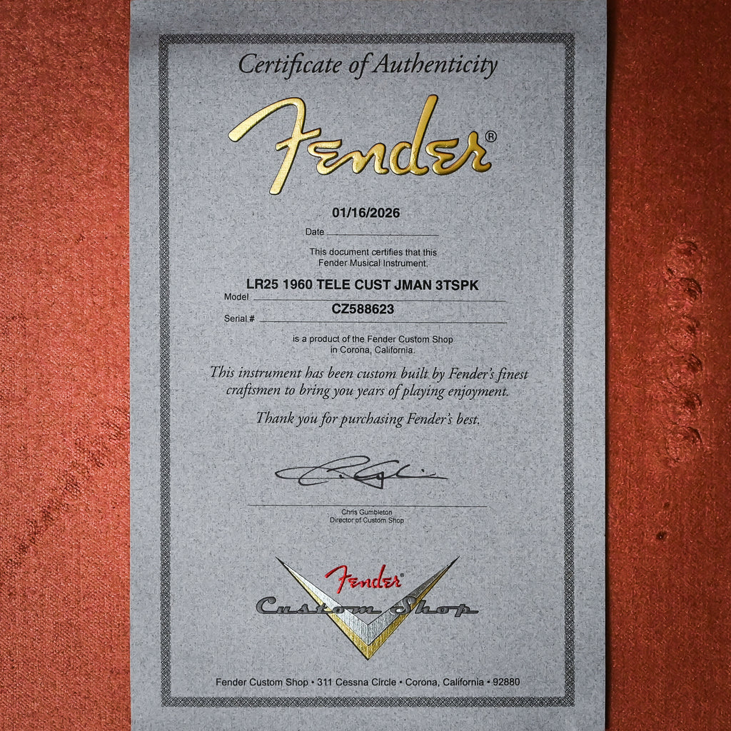 Fender Custom Limited Edition 1960 Telecaster Custom Journeyman- 3 Tone Sunburst Sparkle 2026 (CZ588623)