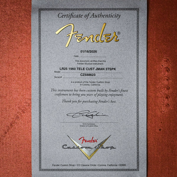 Fender Custom Limited Edition 1960 Telecaster Custom Journeyman- 3 Tone Sunburst Sparkle 2026 (CZ588623)