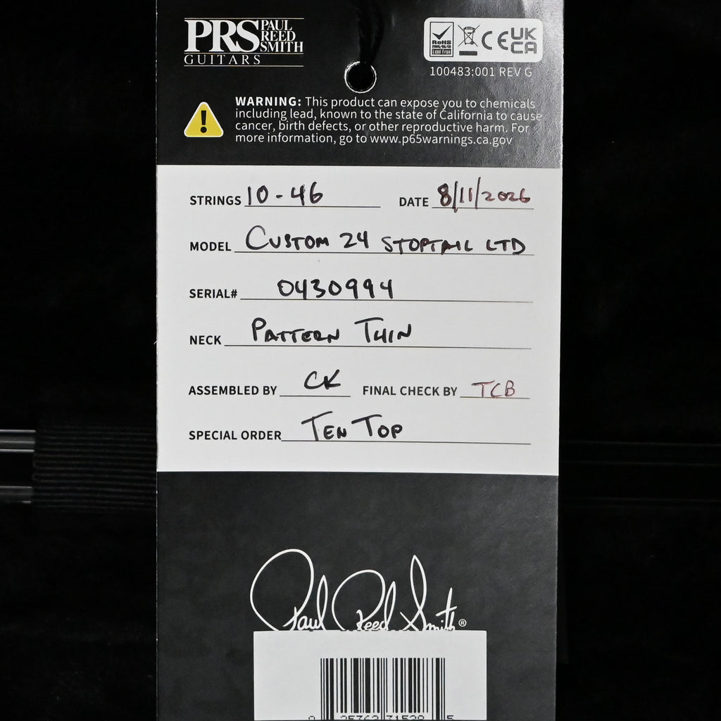 PRS Limited Edition Custom 24 Stoptail- Faded Whale Blue (Black Limba Back) 2026 (0430994)