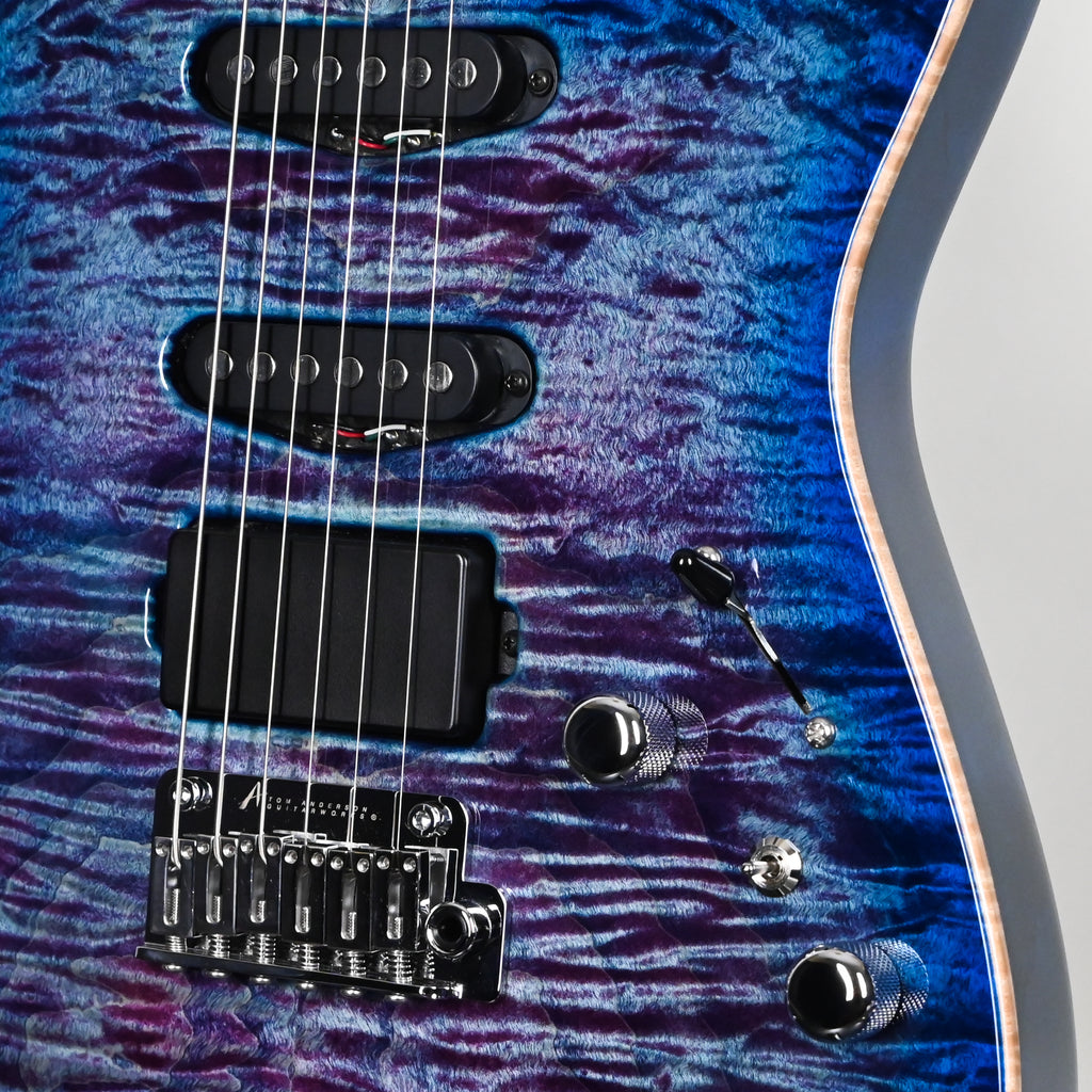 Tom Anderson Custom Drop Top Electric Guitar- Ultraviolet Blue w/ Blue Edge Burst & Binding 2026 (09-16-26A)