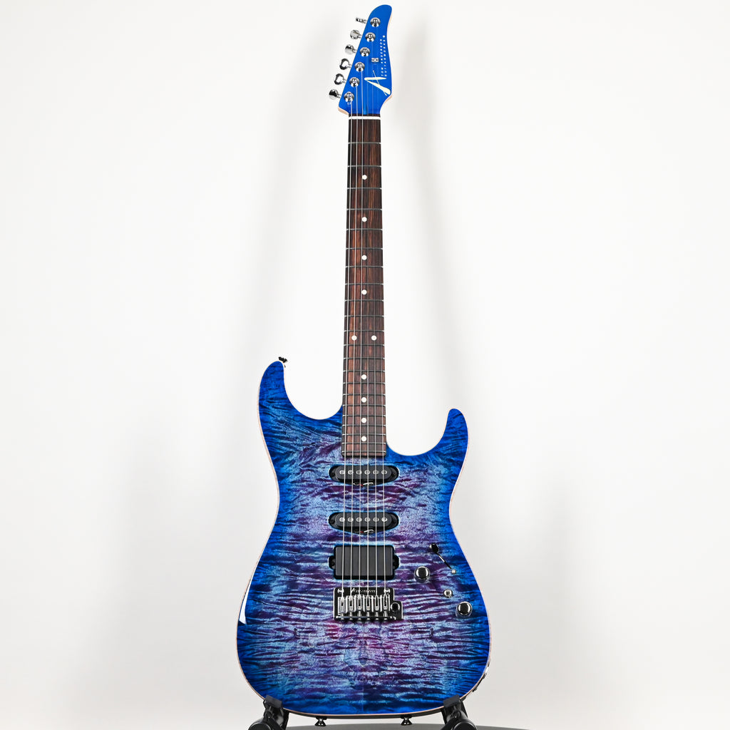 Tom Anderson Custom Drop Top Electric Guitar- Ultraviolet Blue w/ Blue Edge Burst & Binding 2026 (09-16-26A)