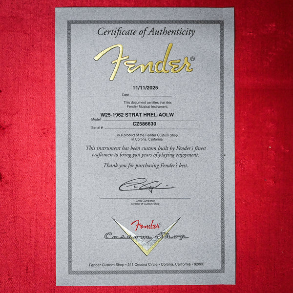 Fender Custom Shop Limited Edition 1962 Stratocaster w/ Handwound 60/63 Pickups, Heavy Relic- Aged Olympic White 2025 (CZ586630)