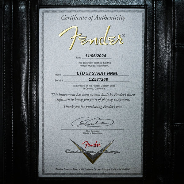 Fender Custom Shop Limited Edition '58 Stratocaster Heavy Relic- Aged Black 2024 (CZ581368)