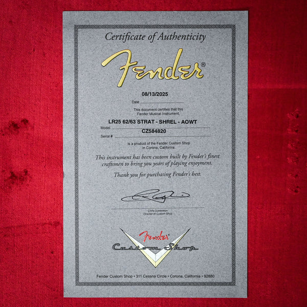 Fender Custom Shop Limited Edition 62/63 Stratocaster Super Heavy Relic- Aged Olympic White 2025 (CZ584820)