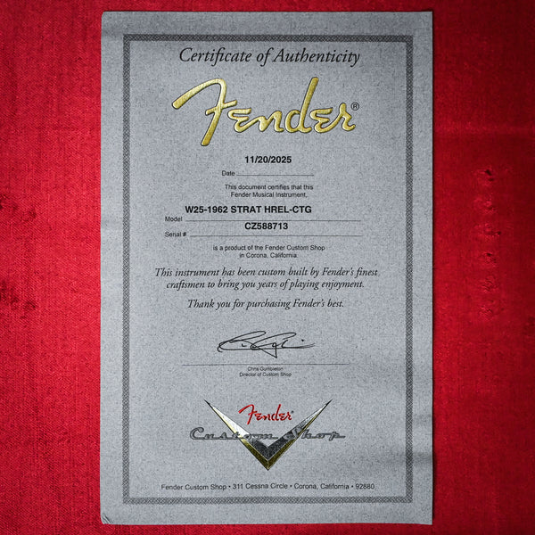 Fender Custom Shop 1962 Stratocaster w/ Handwound 60/63 Pickups, Heavy Relic- Candy Tangerine 2025 (CZ588713)