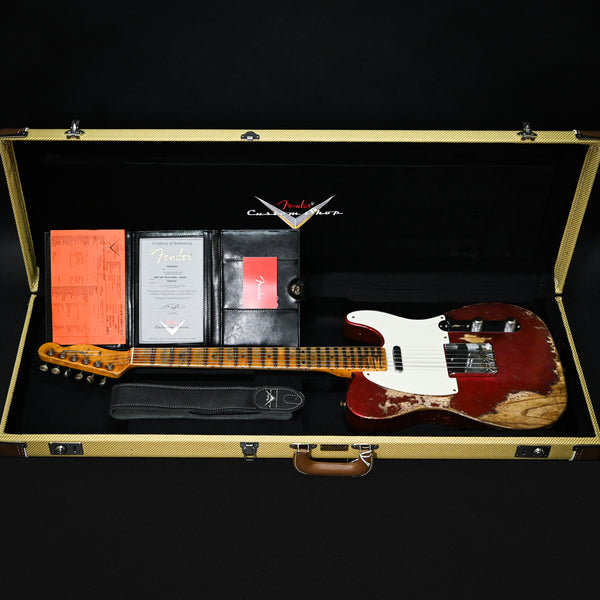 Fender Custom Shop Limited Edition 1957 Telecaster Super Heavy Relic- Aged Red Sparkle 2025 (CZ585369)