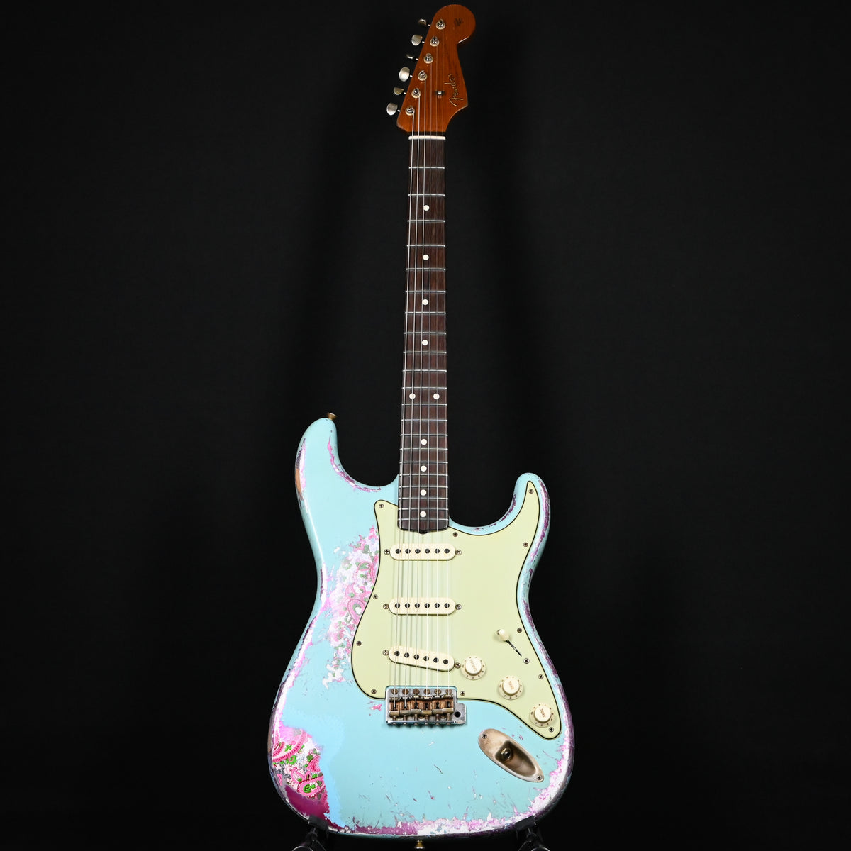 Fender Custom Shop Masterbuilt Dennis Galuszka '62 Stratocaster w/ Brazilian Rosewood Fingerboard, Super Heavy Relic- Daphne Blue/ Pink Paisley 2026 (R144301)
