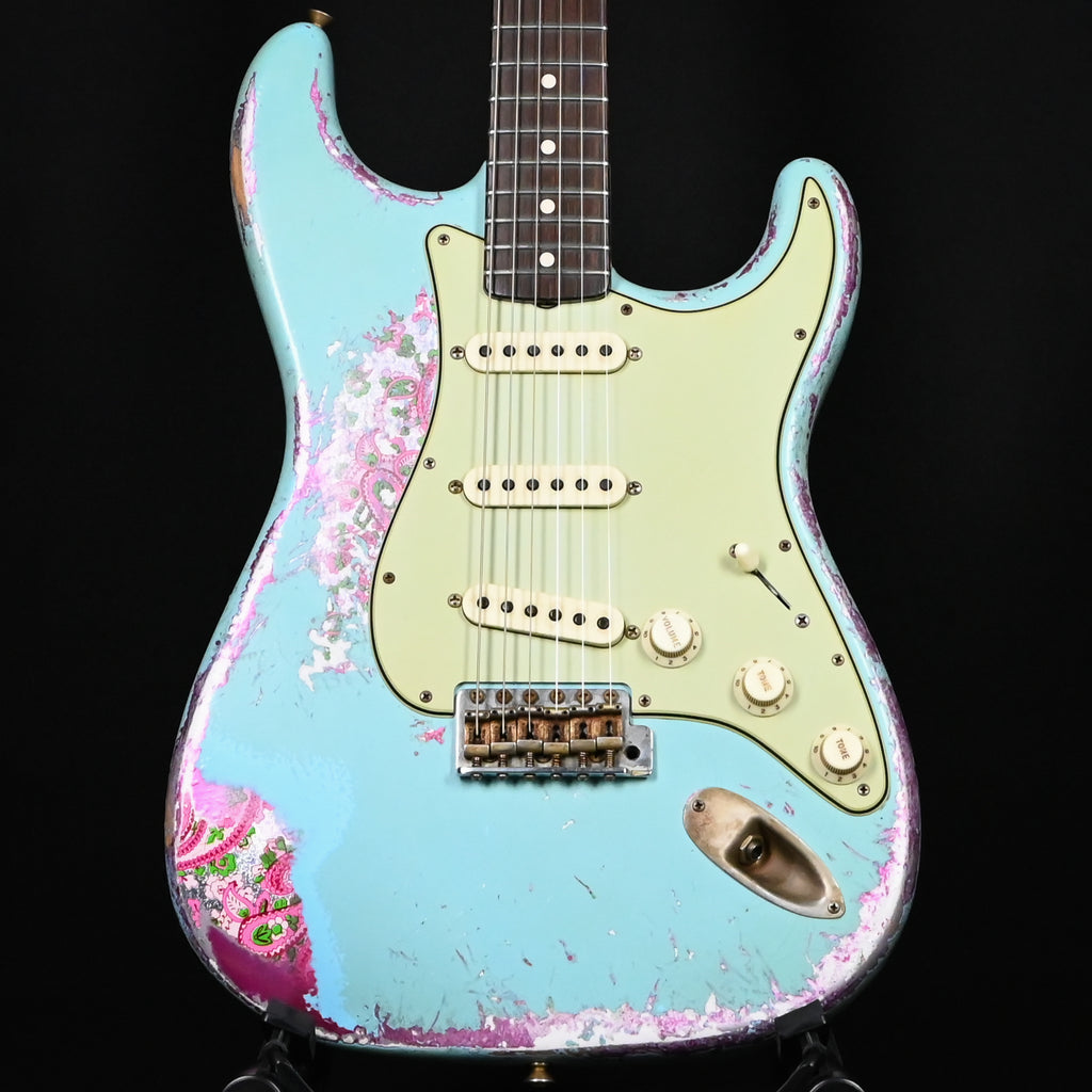 Fender Custom Shop Masterbuilt Dennis Galuszka '62 Stratocaster w/ Brazilian Rosewood Fingerboard, Super Heavy Relic- Daphne Blue/ Pink Paisley 2026 (R144301)