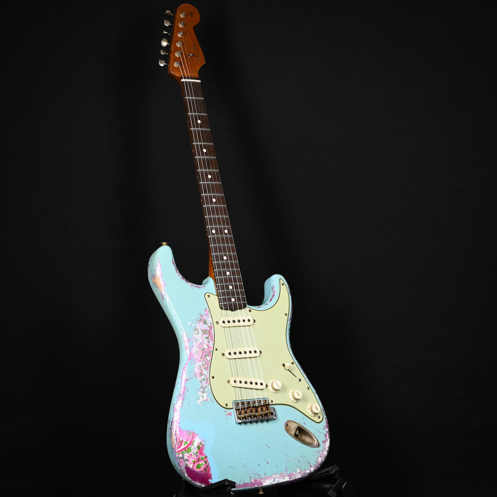 Fender Custom Shop Masterbuilt Dennis Galuszka '62 Stratocaster w/ Brazilian Rosewood Fingerboard, Super Heavy Relic- Daphne Blue/ Pink Paisley 2026 (R144301)