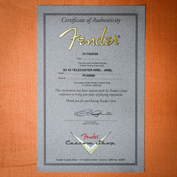 Fender Custom Shop '52 Telecaster Heavy Relic- Aged Nocaster Blonde 2026 (R149689)