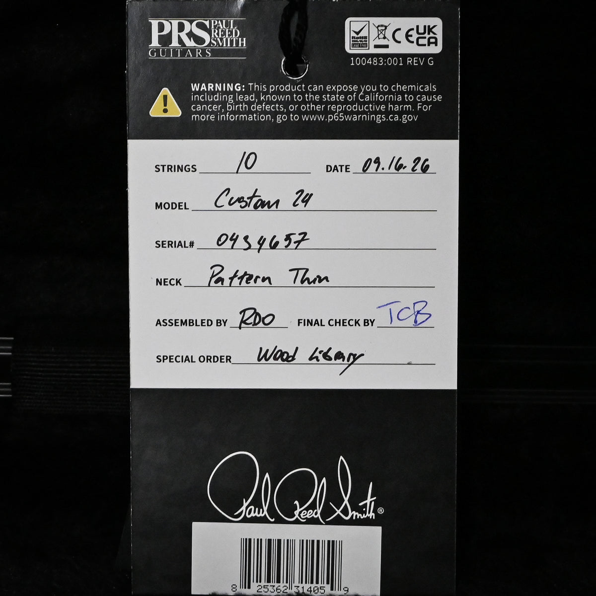 PRS Custom 24 Wood Library w/ Brazilian Rosewood, & DMO Pickups- Bonnie Pink 2026 (0434657)