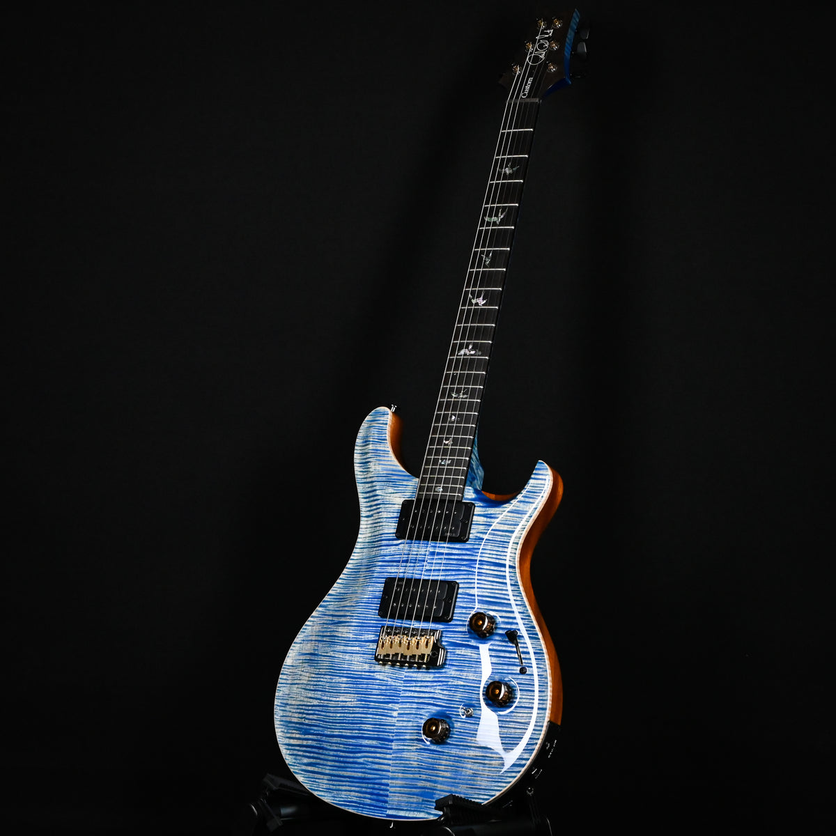 PRS Custom 24 Piezo Wood Library w/ 10-Top & Brazilian Rosewood- Faded Blue Jean (Natural Back) (0434568)