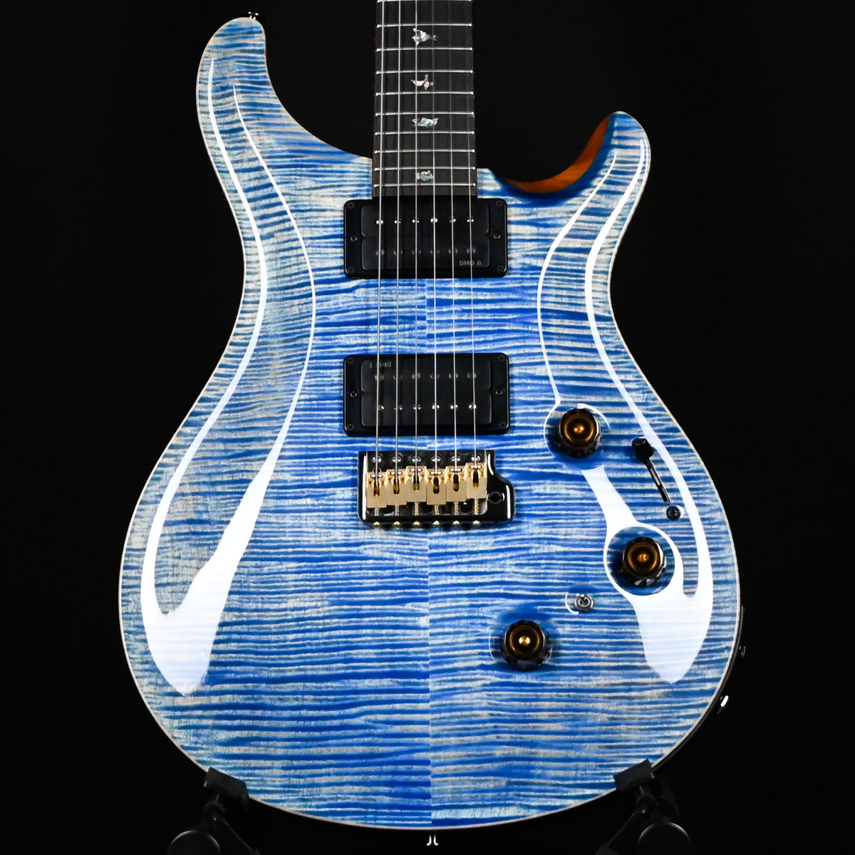 PRS Custom 24 Piezo Wood Library w/ 10-Top & Brazilian Rosewood- Faded Blue Jean (Natural Back) (0434568)