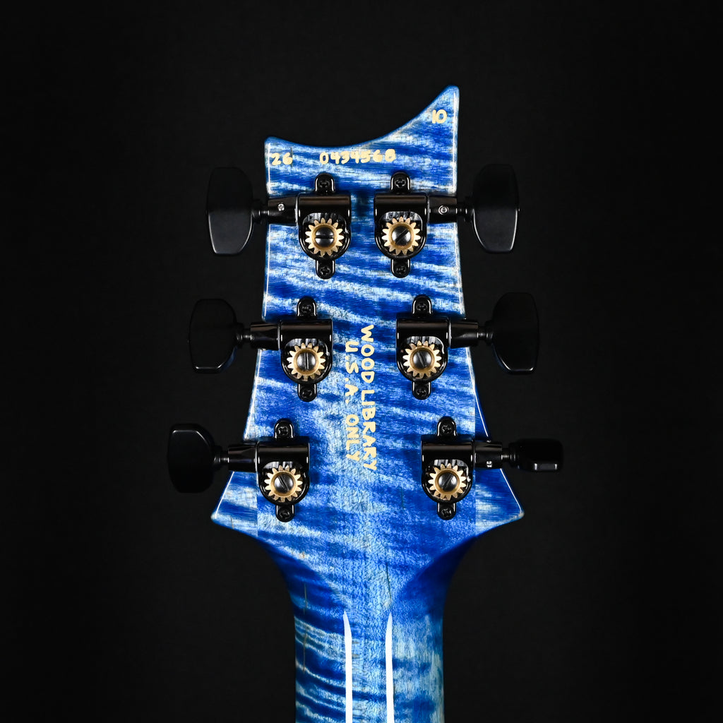 PRS Custom 24 Piezo Wood Library w/ 10-Top & Brazilian Rosewood- Faded Blue Jean (Natural Back) (0434568)