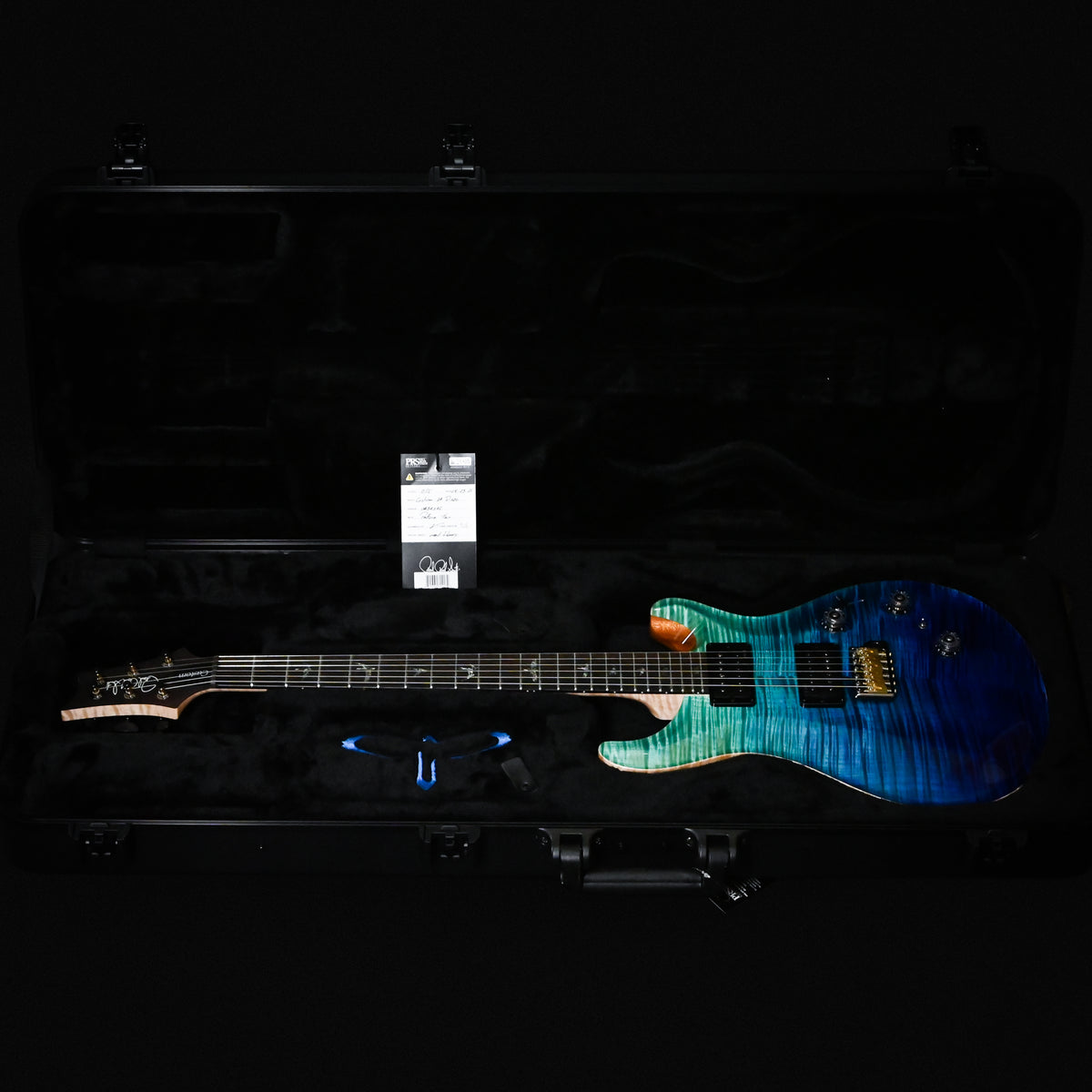 PRS Custom 24 Piezo Wood Library w/ 10-Top & Brazilian Rosewood- Blue Fade (Natural Back) 2026 (0434576)