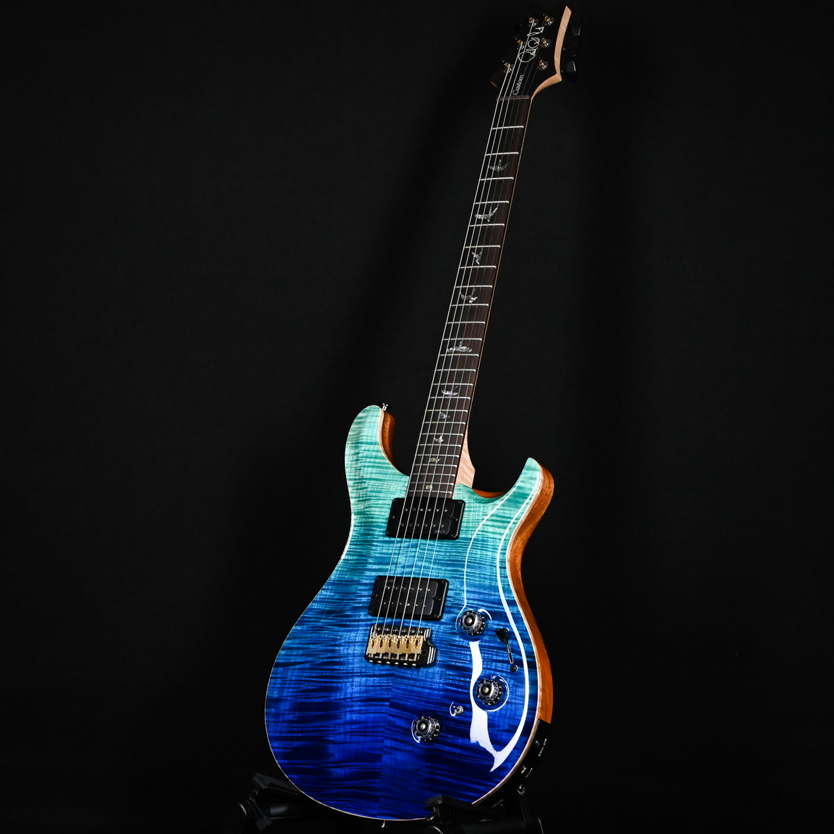 PRS Custom 24 Piezo Wood Library w/ 10-Top & Brazilian Rosewood- Blue Fade (Natural Back) 2026 (0434576)