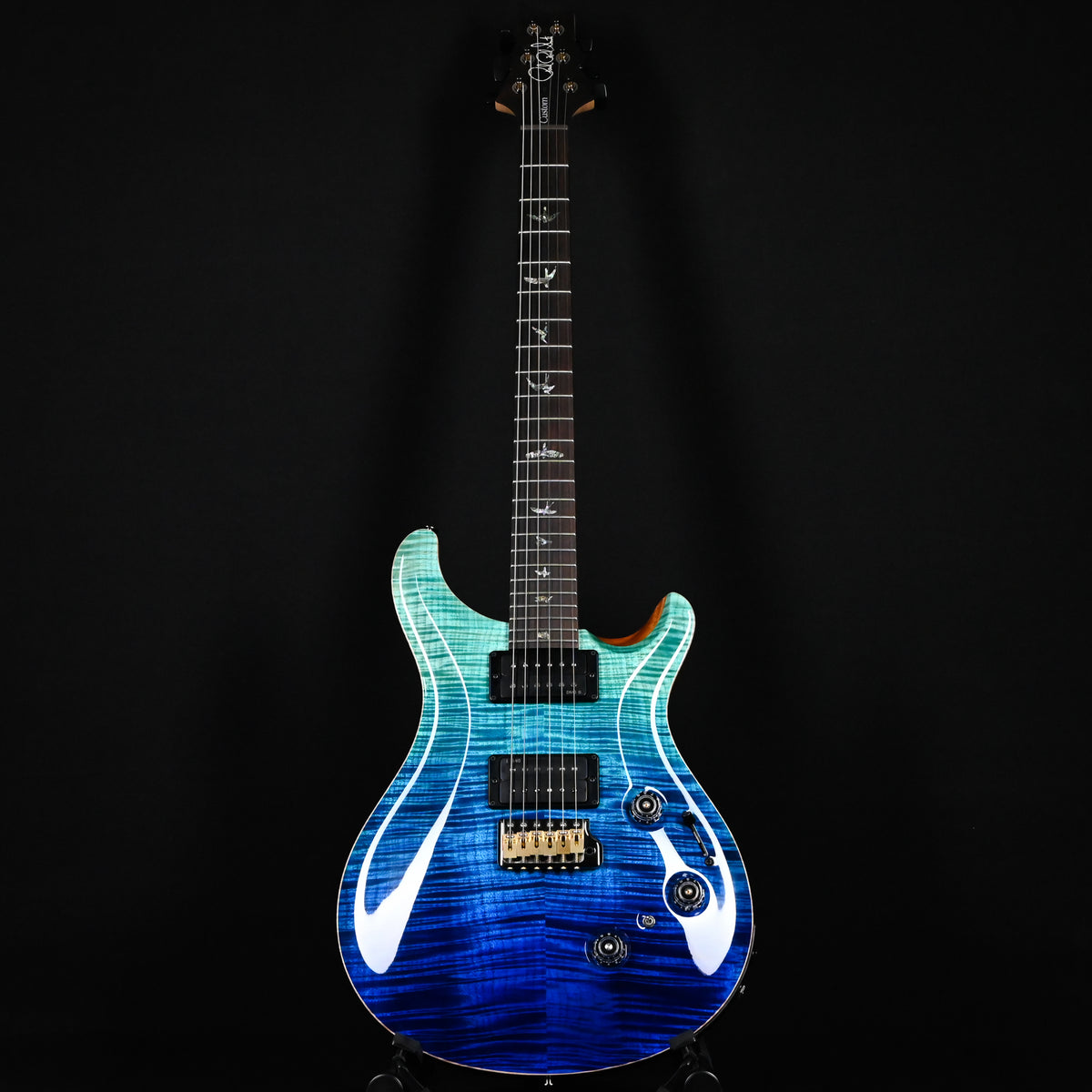 PRS Custom 24 Piezo Wood Library w/ 10-Top & Brazilian Rosewood- Blue Fade (Natural Back) 2026 (0434576)