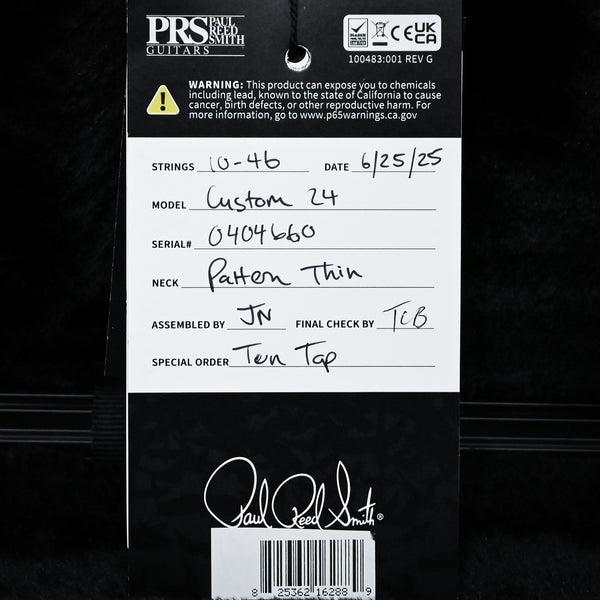 PRS Custom 24 w/ 10-Top & DMO Pickups- Black Gold Wraparound Burst 2025 (0404660)