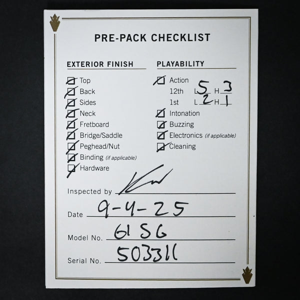 Gibson Custom '61 SG Standard Reissue Murphy Lab Heavy Aged- Reissue Burst 2025 (503311)