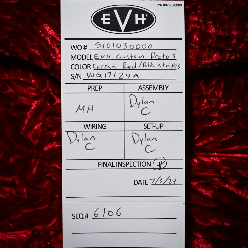 EVH Custom Shop USA Special Edition Wolfgang- Red and Black Stripes Showpiece (WG17124A)