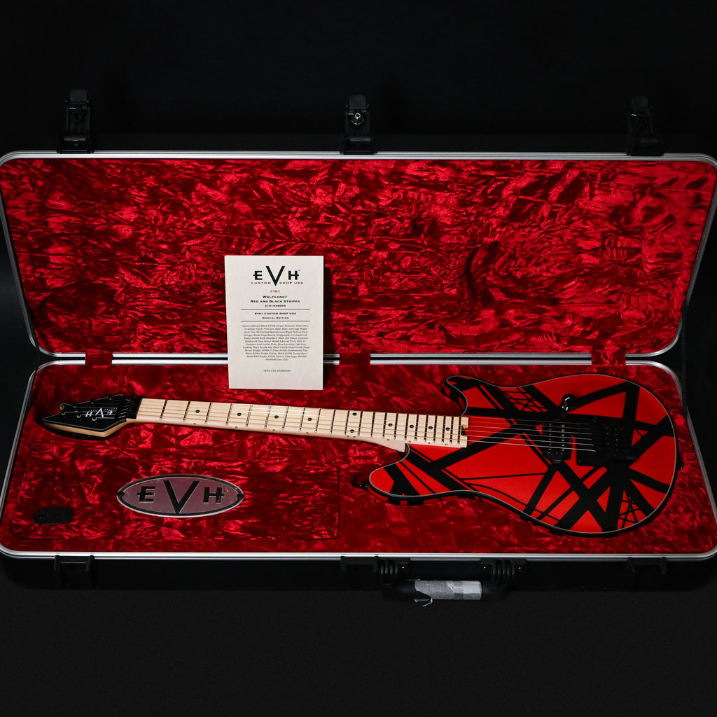 EVH Custom Shop USA Special Edition Wolfgang- Red and Black Stripes Showpiece (WG17124A)