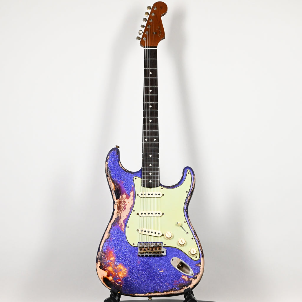 Fender Custom Shop Masterbuilt Dennis Galuszka 1962 Stratocaster w/ Brazilian Rosewood Fingerboard, Super Heavy Relic- Purple Sparkle/3 Color Sunburst 2026 (R132328)