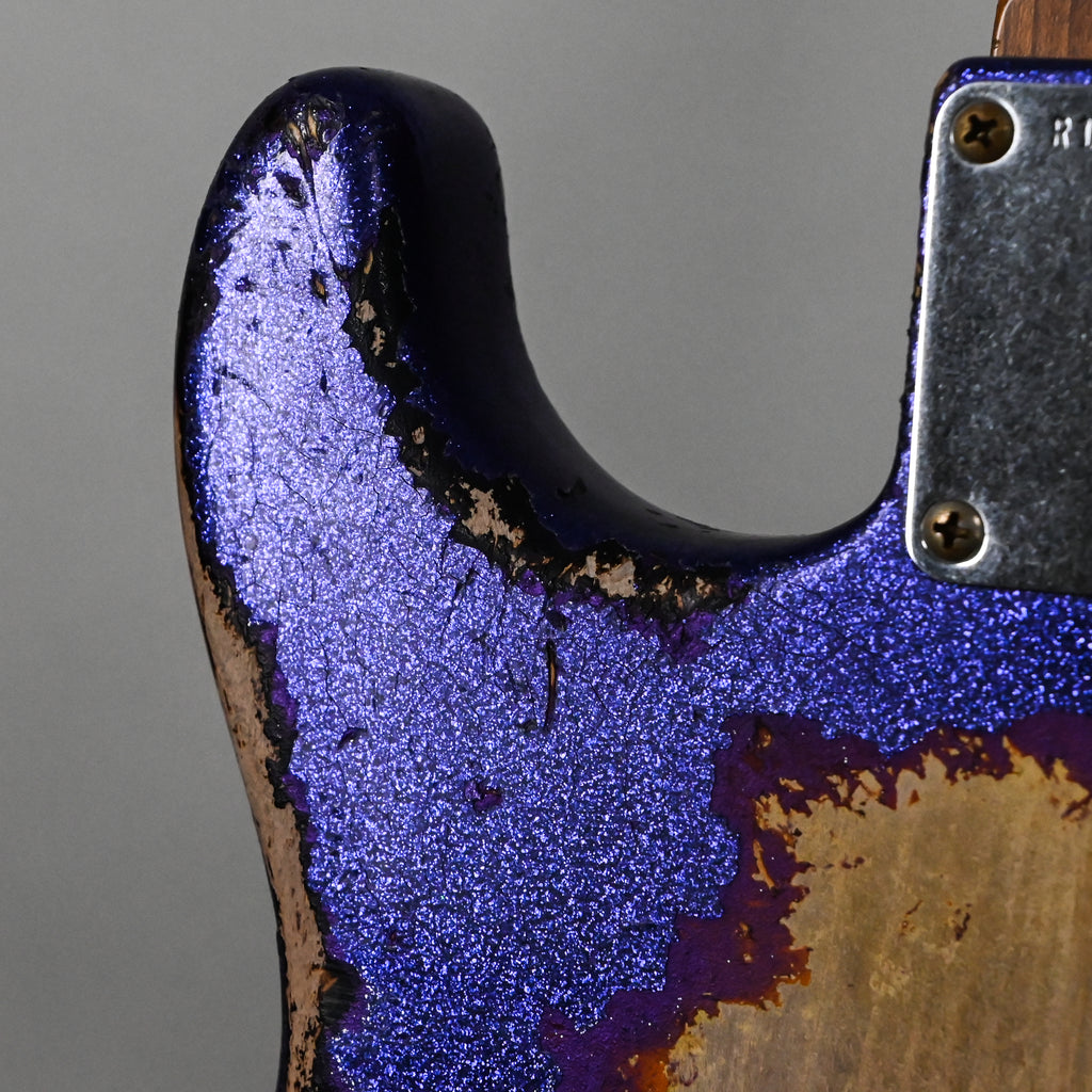 Fender Custom Shop Masterbuilt Dennis Galuszka 1962 Stratocaster w/ Brazilian Rosewood Fingerboard, Super Heavy Relic- Purple Sparkle/3 Color Sunburst 2026 (R132328)