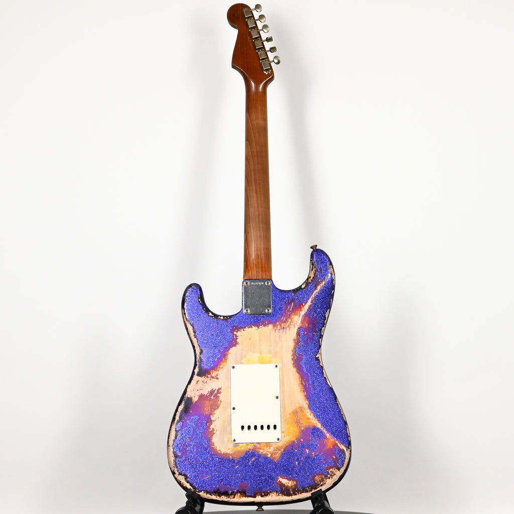 Fender Custom Shop Masterbuilt Dennis Galuszka 1962 Stratocaster w/ Brazilian Rosewood Fingerboard, Super Heavy Relic- Purple Sparkle/3 Color Sunburst 2026 (R132328)
