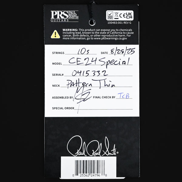 PRS CE 24 Special Electric Guitar- Faded Gray Black 2025 (0415332)