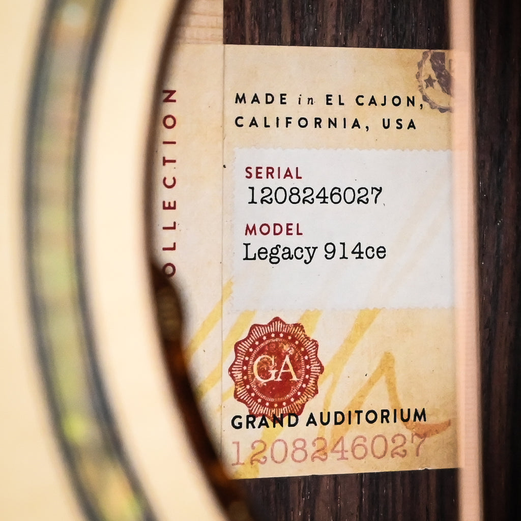 Taylor Legacy 914ce w/ Engelmann Spruce Top & Indian Rosewood Back and Sides Acoustic-Electric Guitar 2026 (1208246027)