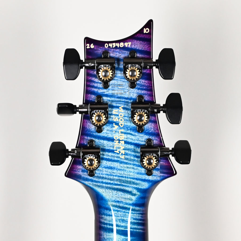 PRS Custom 24 Wood Library w/ 10-Top, Brazilian Rosewood, & DMO Pickups- Aquableux Purple Burst 2026 (0434897)