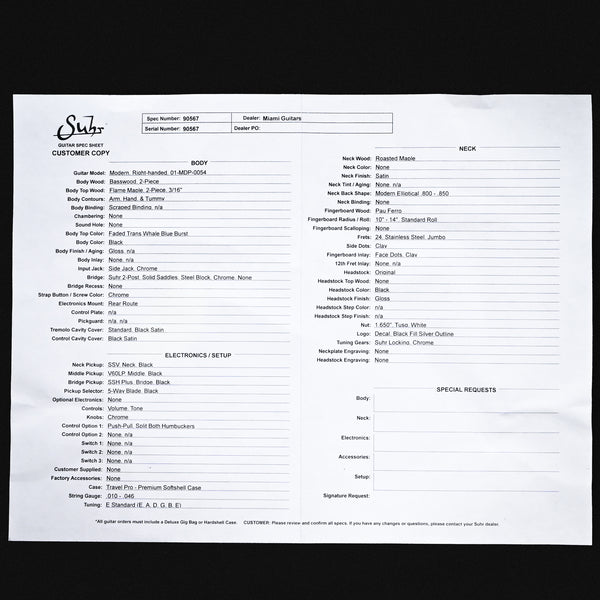 Suhr Modern Plus Electric Guitar- Faded Trans Whale Blue Burst 2025 (90567)