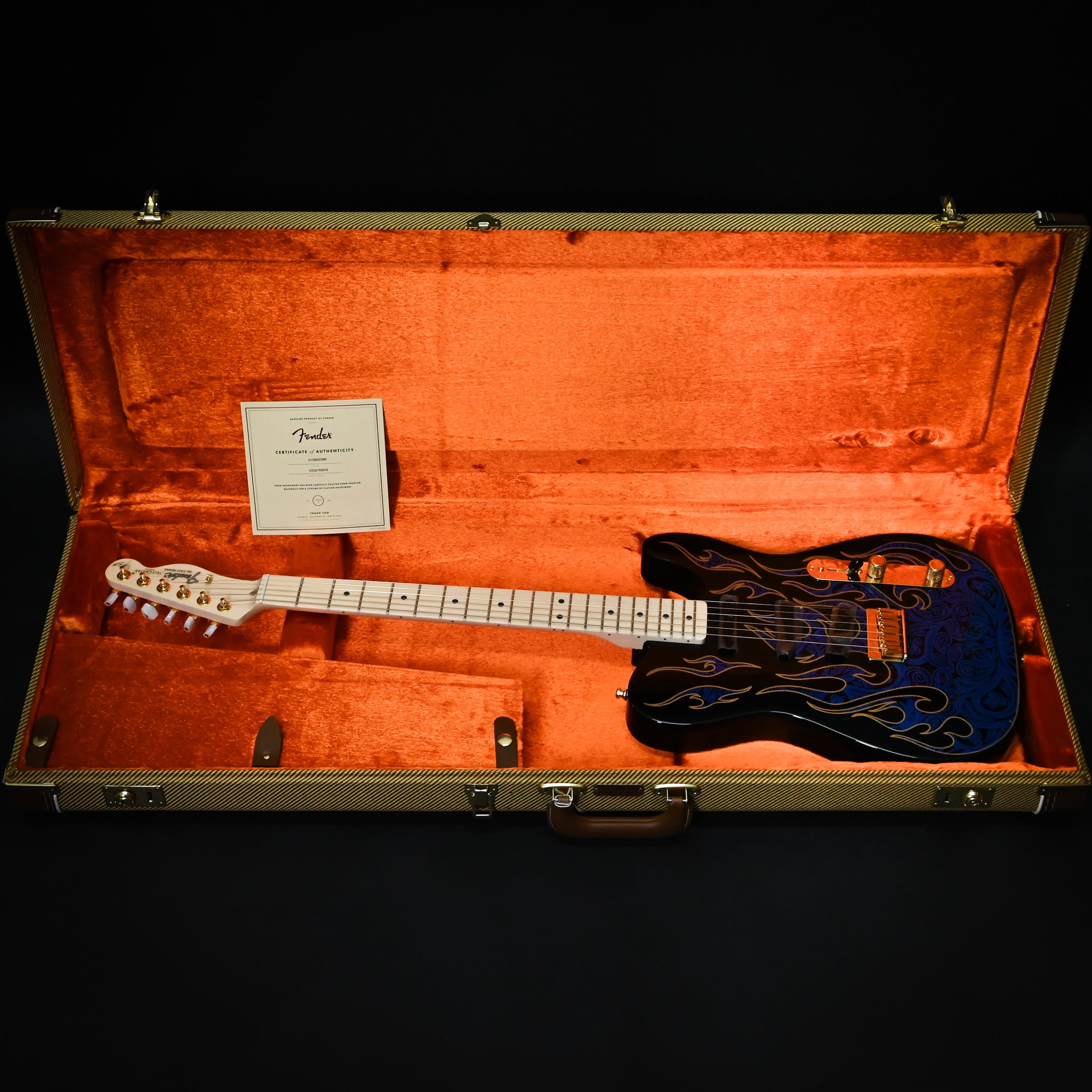 Fender James Burton Telecaster w/ Maple Fingerboard- Blue Paisley Flames (US22183543)