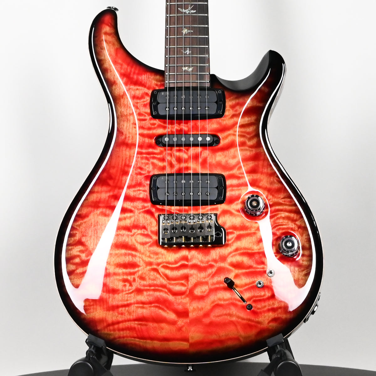 PRS Modern Eagle V Wood Library w/ 10-Top & Brazilian Rosewood Fingerboard Electric Guitar- Blood Orange Smokeburst 2026 (0431582)