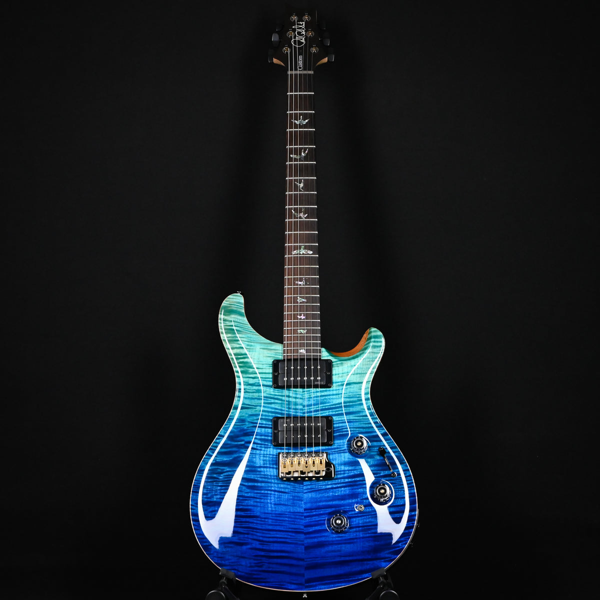 PRS Custom 24 Piezo Wood Library w/ 10-Top, Brazilian Rosewood & DMO Pickups- Blue Fade (Natural Back) 2026 (0434578)