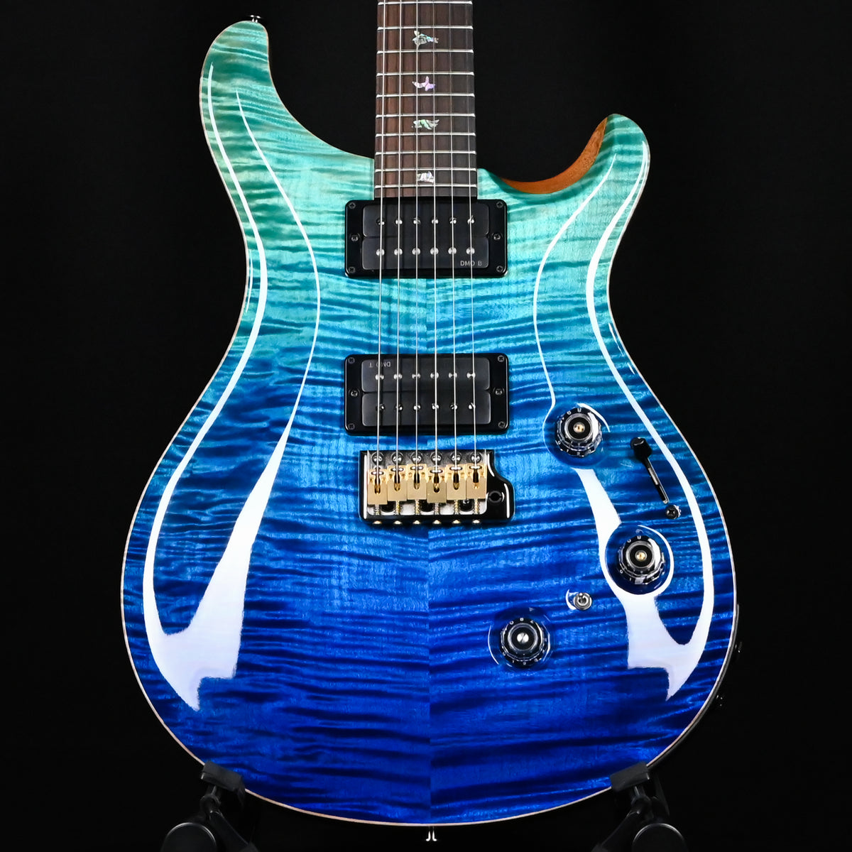 PRS Custom 24 Piezo Wood Library w/ 10-Top, Brazilian Rosewood & DMO Pickups- Blue Fade (Natural Back) 2026 (0434578)