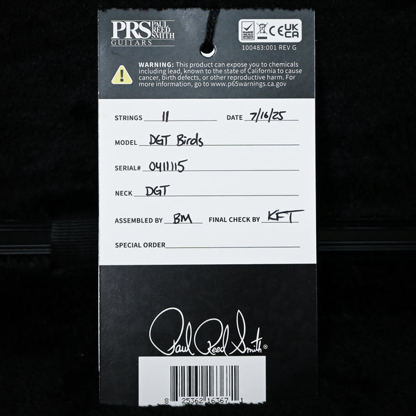 PRS DGT w/ Bird Inlays Electric Guitar- Faded Blue Jean 2025 (0411115)
