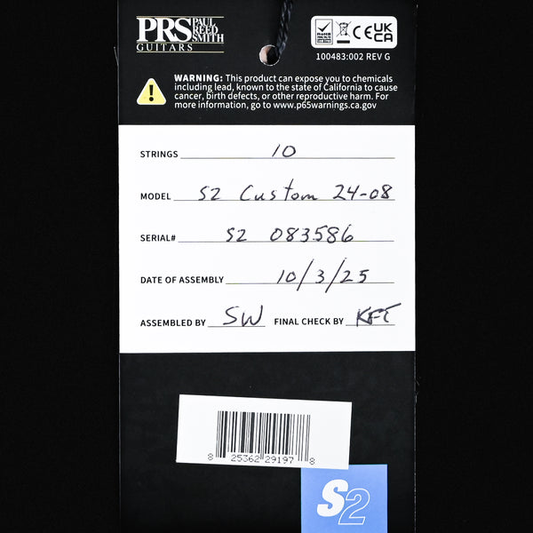 PRS S2 Custom 24-08 Electric Guitar- Vintage Natural 2025 (S2083586)