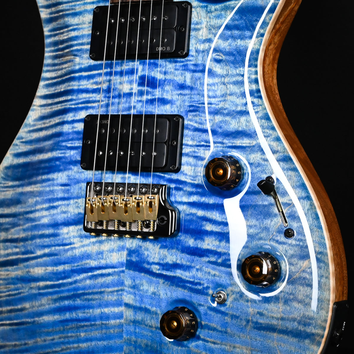 PRS Custom 24 Piezo Wood Library w/ 10-Top & Brazilian Rosewood- Faded Blue Jean (Natural Back) (0434577)
