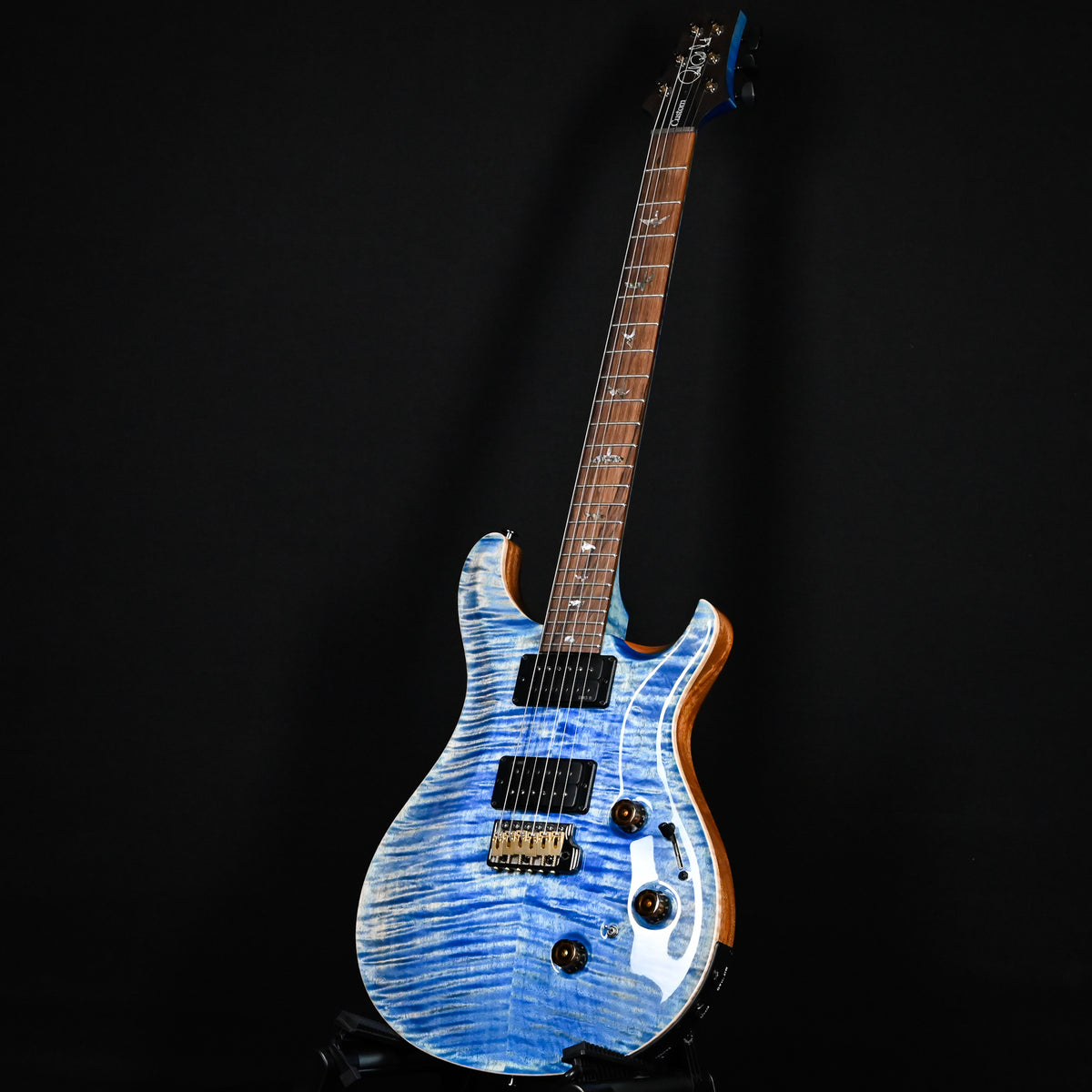 PRS Custom 24 Piezo Wood Library w/ 10-Top & Brazilian Rosewood- Faded Blue Jean (Natural Back) (0434577)