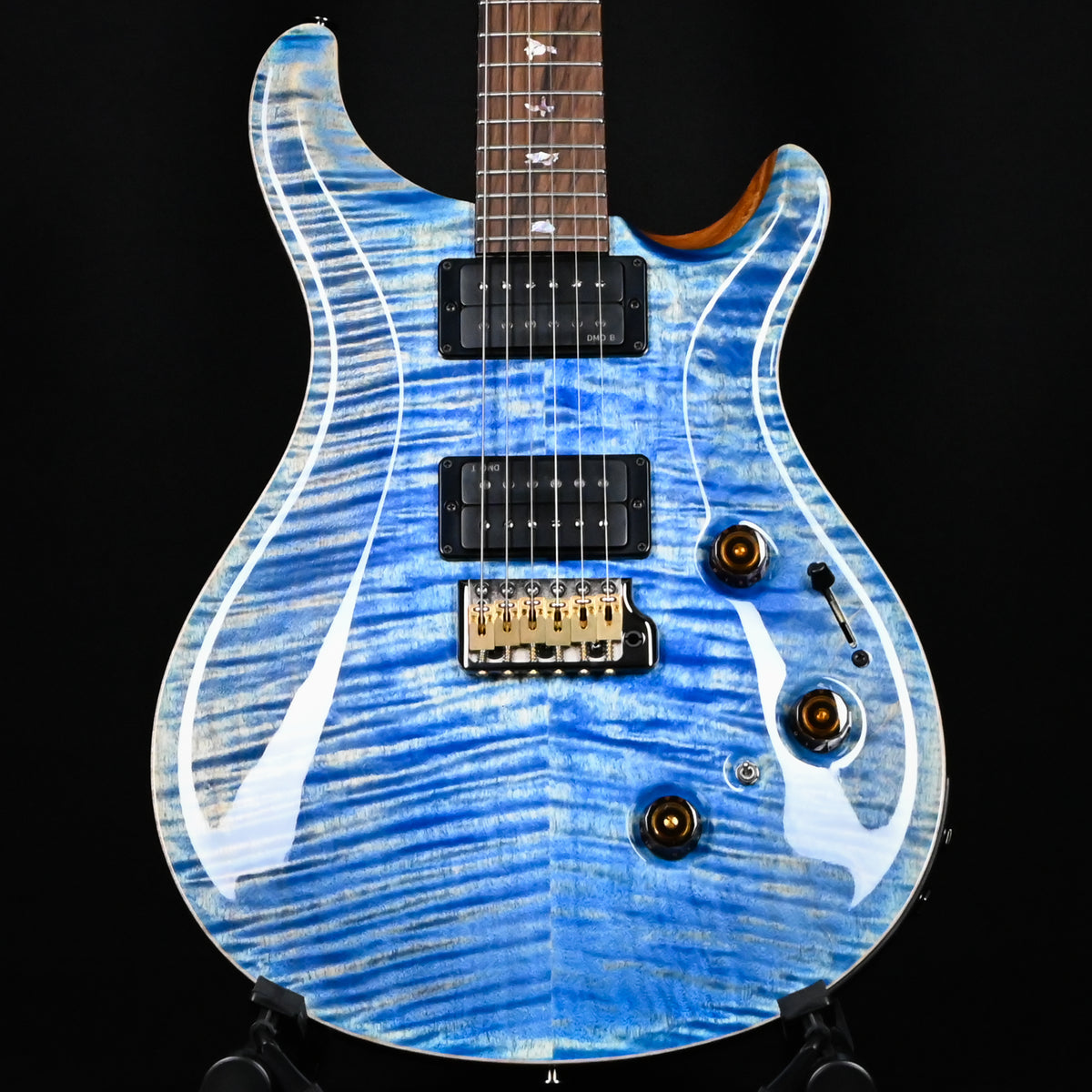 PRS Custom 24 Piezo Wood Library w/ 10-Top & Brazilian Rosewood- Faded Blue Jean (Natural Back) (0434577)